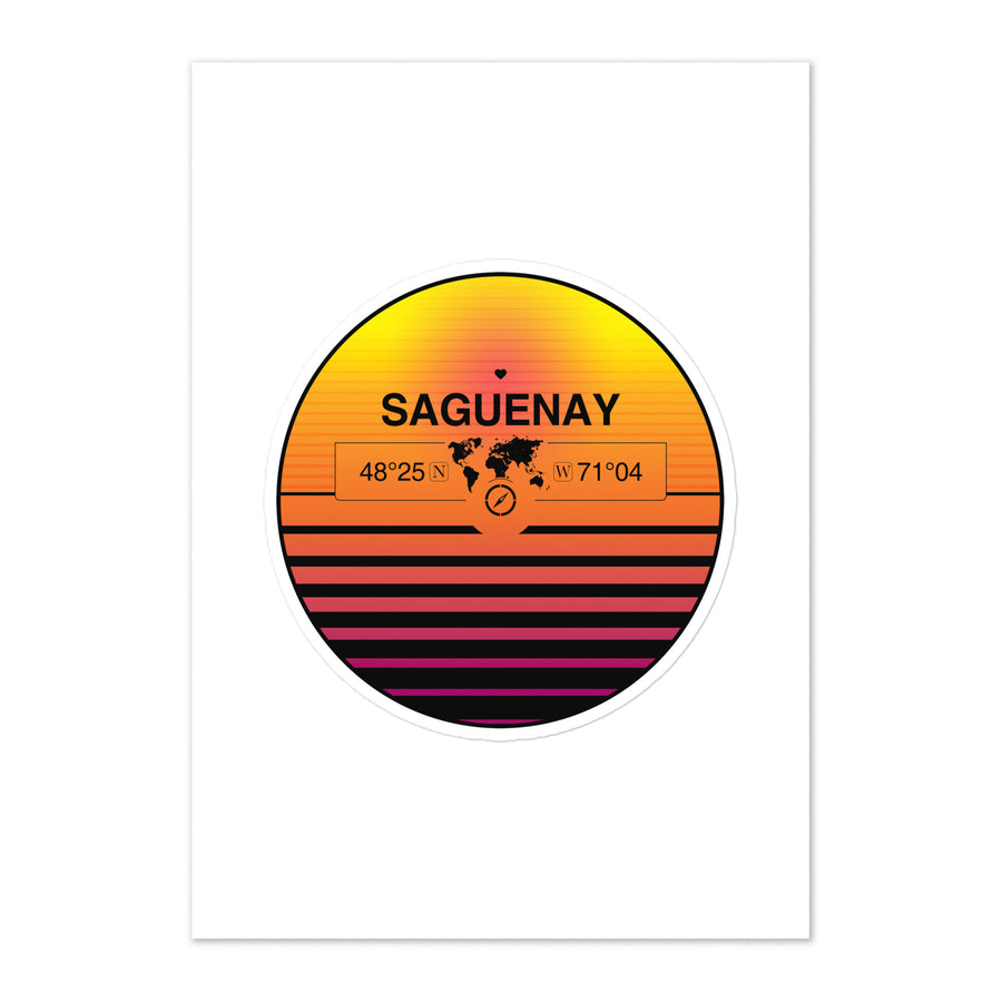 Travel Sticker Design with Retro Sunset Styling