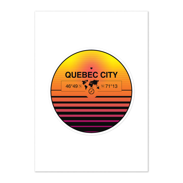 Travel Sticker Design with Retro Sunset Styling