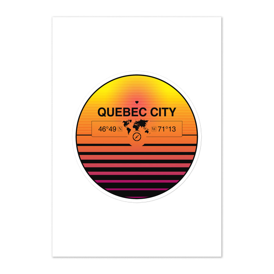 Travel Sticker Design with Retro Sunset Styling