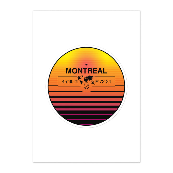 Travel Sticker Design with Retro Sunset Styling