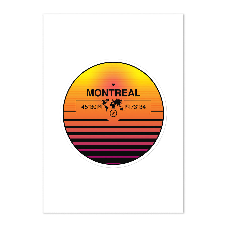 Travel Sticker Design with Retro Sunset Styling