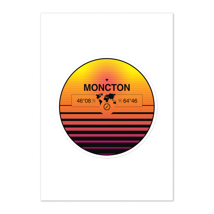 Travel Sticker Design with Retro Sunset Styling
