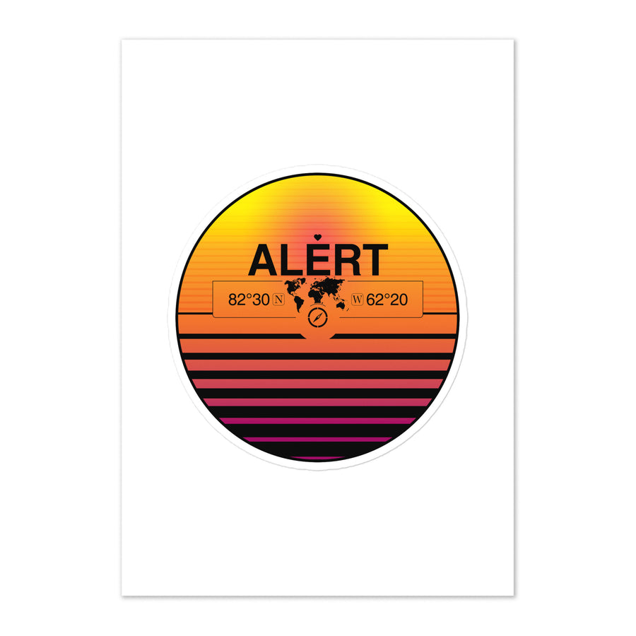 Travel Sticker Design with Retro Sunset Styling