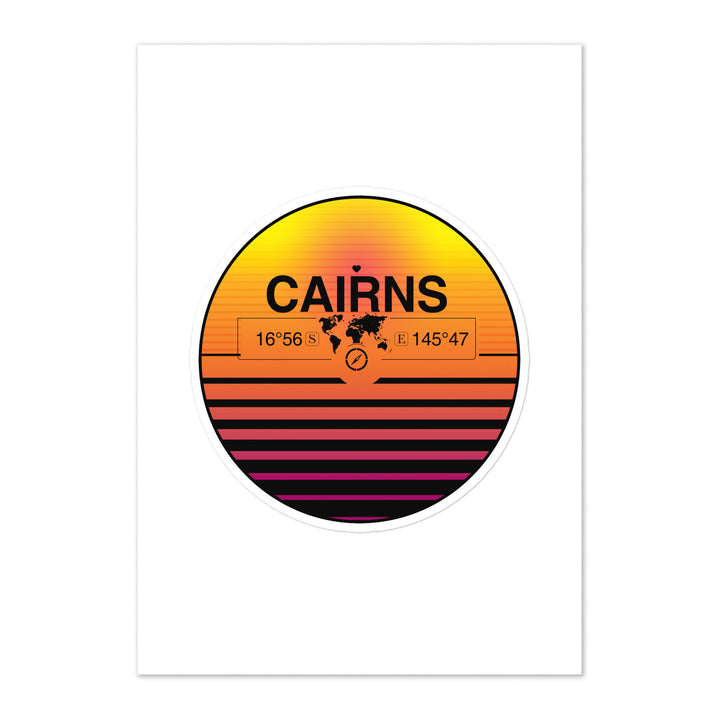 Travel Sticker Design with Retro Sunset Styling