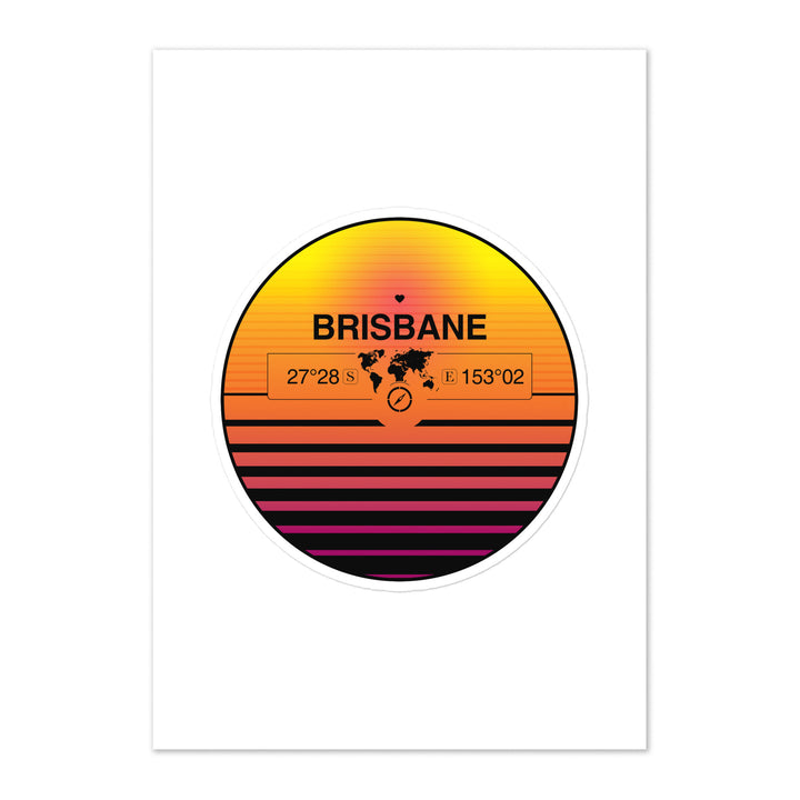 Travel Sticker Design with Retro Sunset Styling