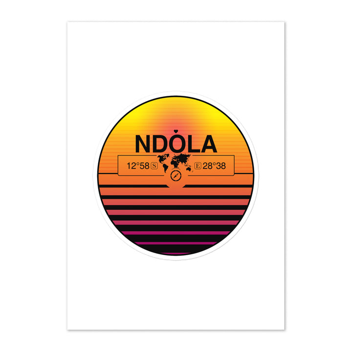 Travel Sticker Design with Retro Sunset Styling