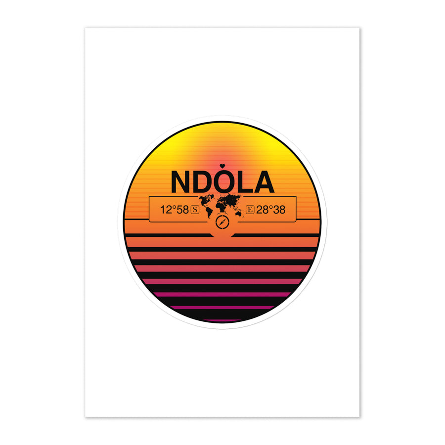 Travel Sticker Design with Retro Sunset Styling