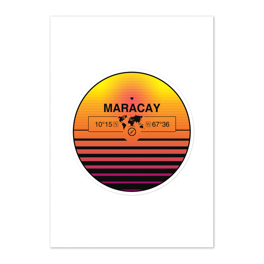 Travel Sticker Design with Retro Sunset Styling