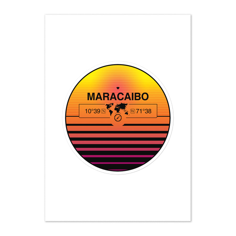 Travel Sticker Design with Retro Sunset Styling