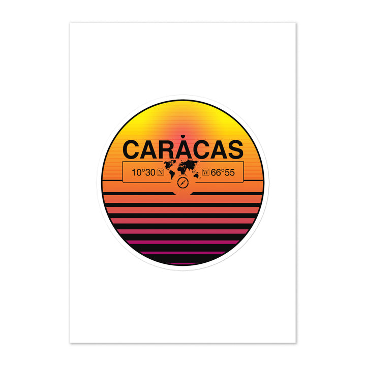 Travel Sticker Design with Retro Sunset Styling