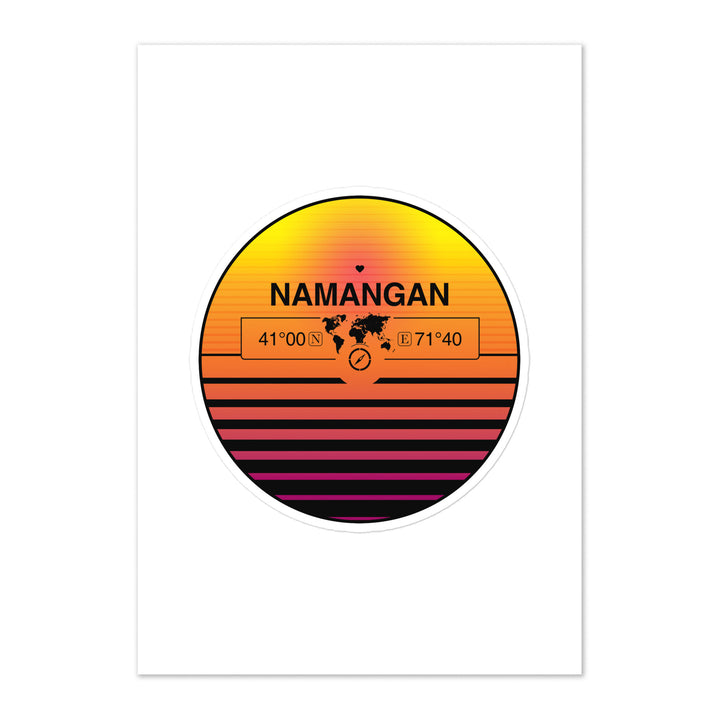 Travel Sticker Design with Retro Sunset Styling