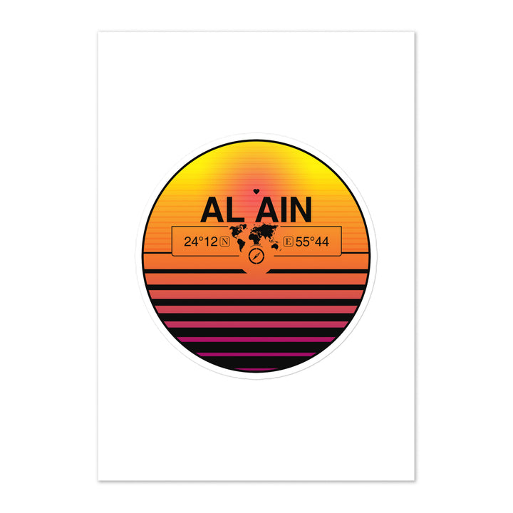 Travel Sticker Design with Retro Sunset Styling