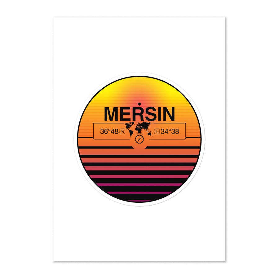Travel Sticker Design with Retro Sunset Styling