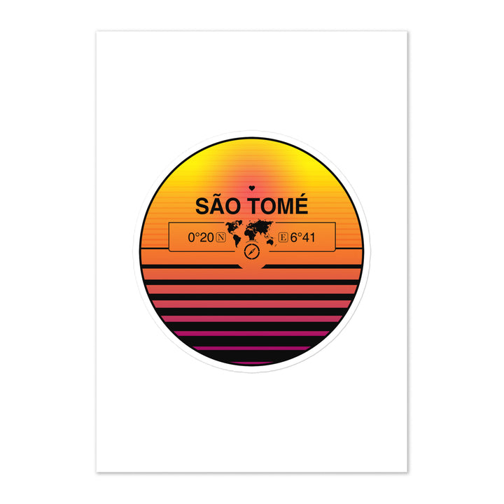 Travel Sticker Design with Retro Sunset Styling