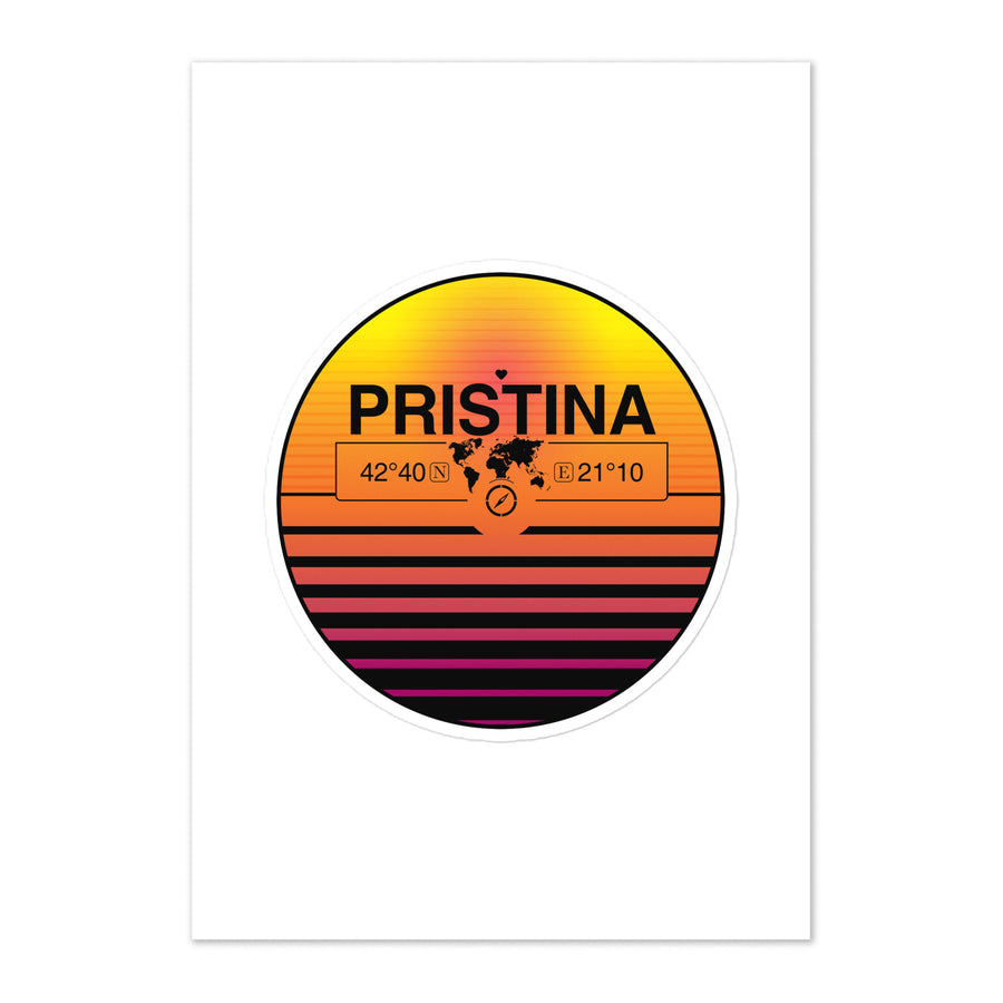 Travel Sticker Design with Retro Sunset Styling
