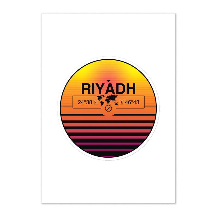 Travel Sticker Design with Retro Sunset Styling