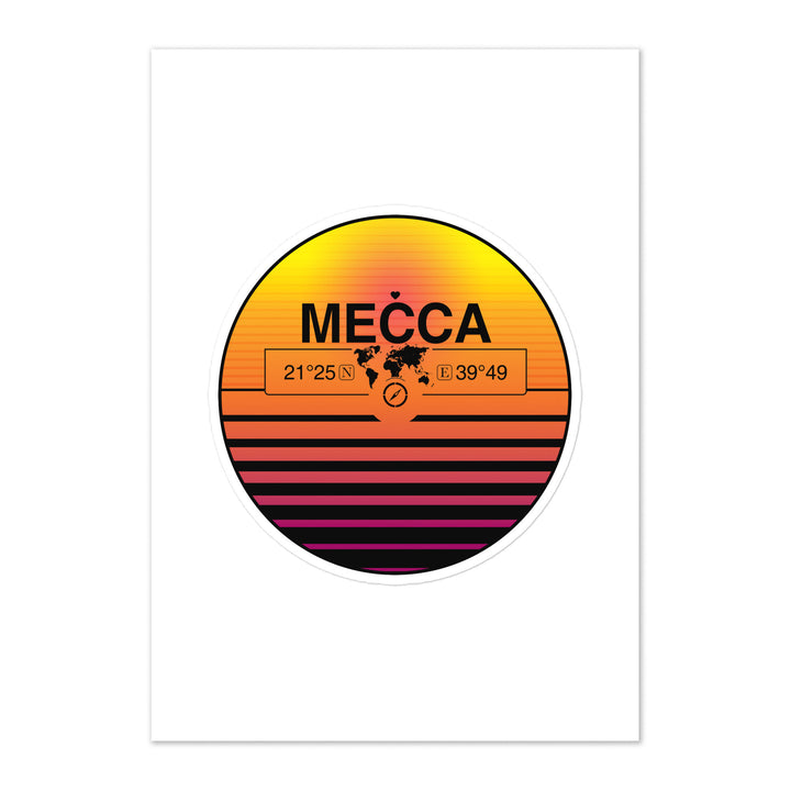Travel Sticker Design with Retro Sunset Styling