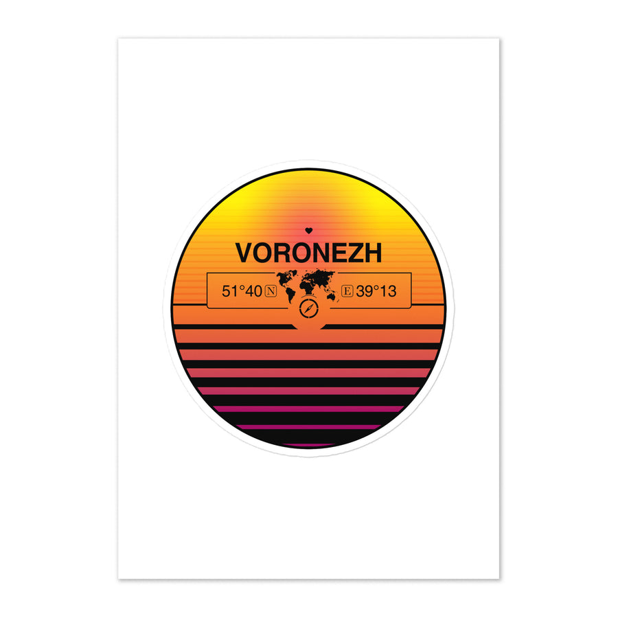 Travel Sticker Design with Retro Sunset Styling