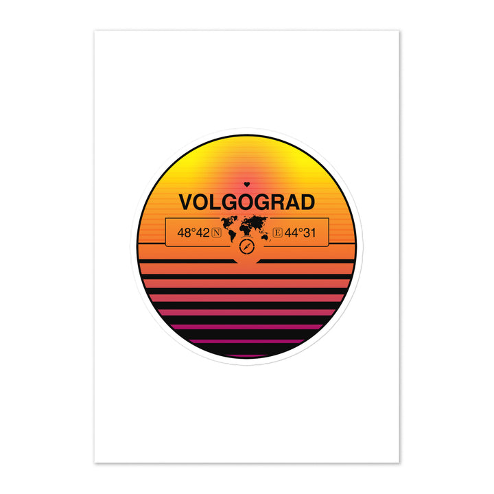 Travel Sticker Design with Retro Sunset Styling