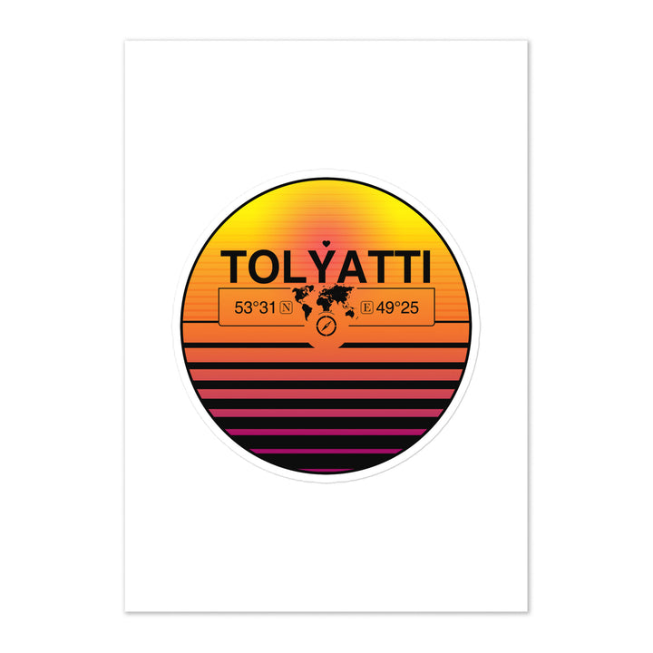 Travel Sticker Design with Retro Sunset Styling