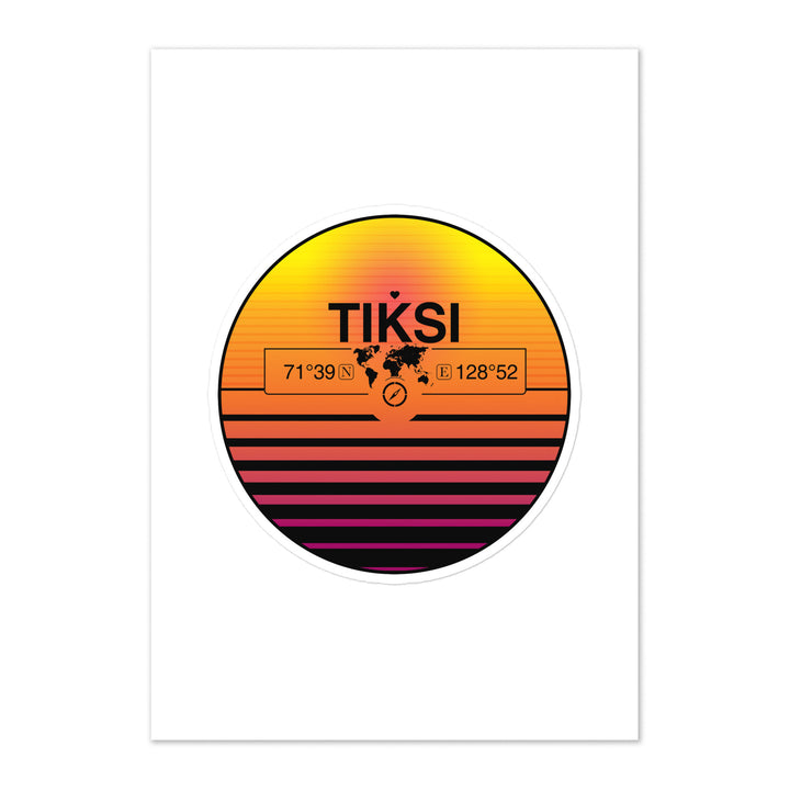 Travel Sticker Design with Retro Sunset Styling