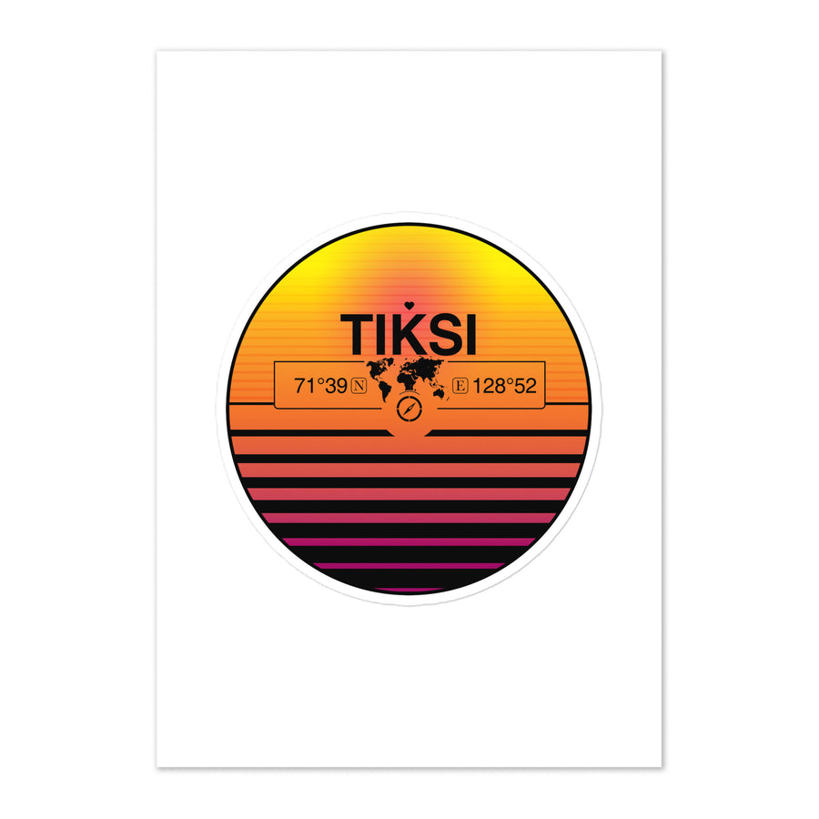 Travel Sticker Design with Retro Sunset Styling