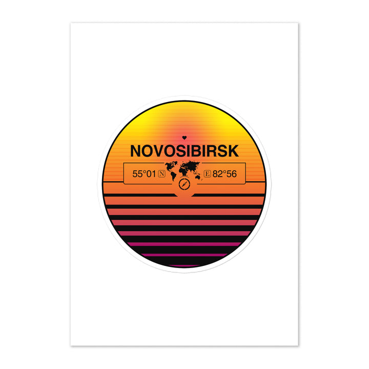 Travel Sticker Design with Retro Sunset Styling