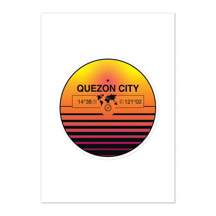 Travel Sticker Design with Retro Sunset Styling