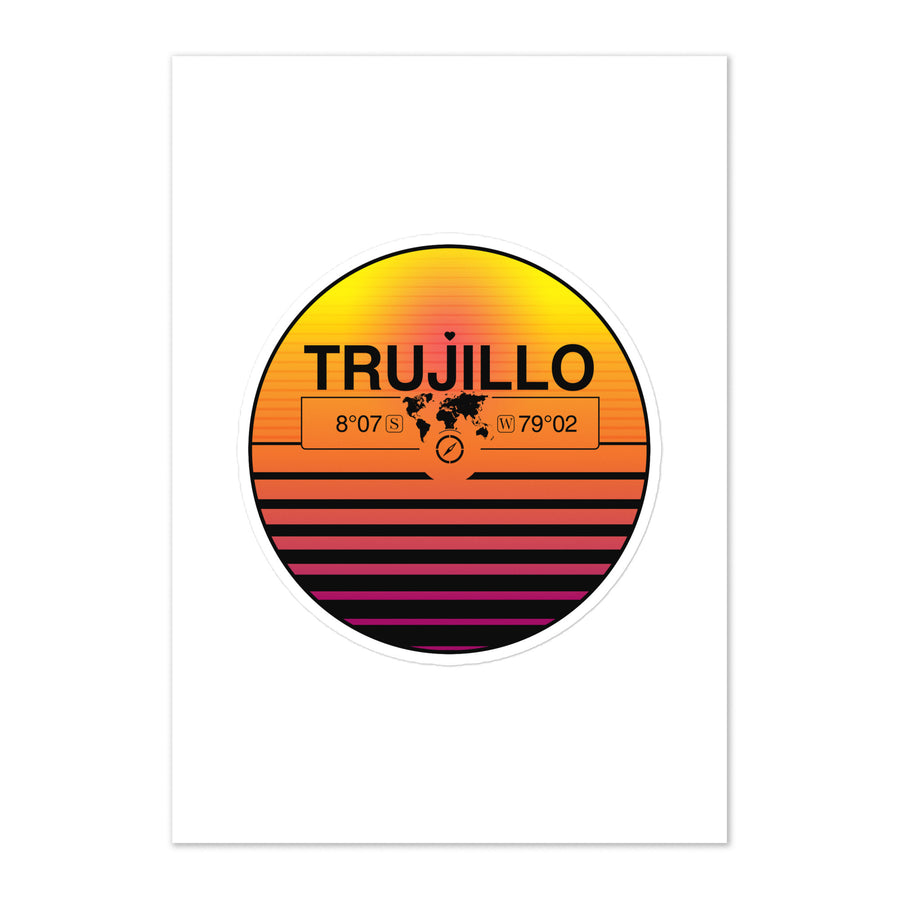 Travel Sticker Design with Retro Sunset Styling