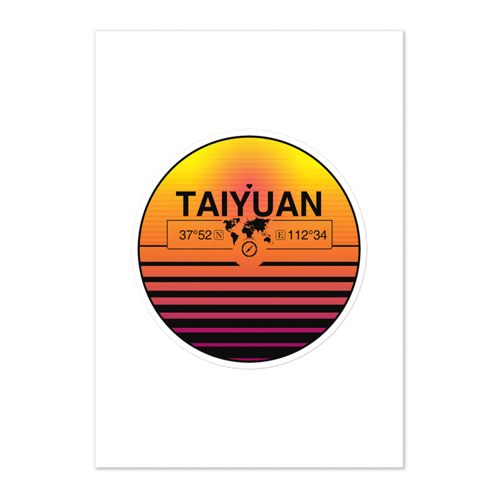 Travel Sticker Design with Retro Sunset Styling