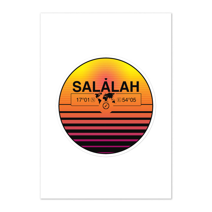 Travel Sticker Design with Retro Sunset Styling