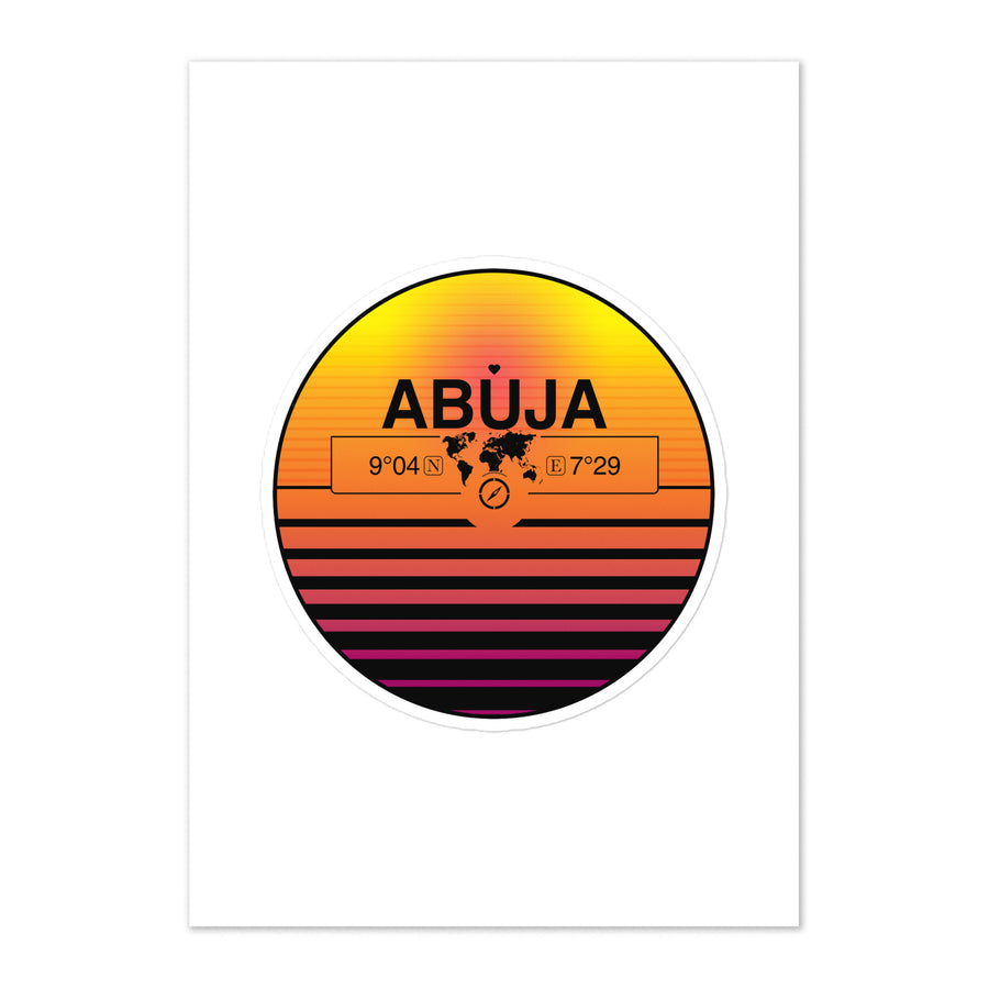 Travel Sticker Design with Retro Sunset Styling