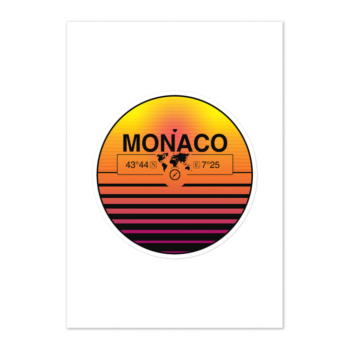 Travel Sticker Design with Retro Sunset Styling