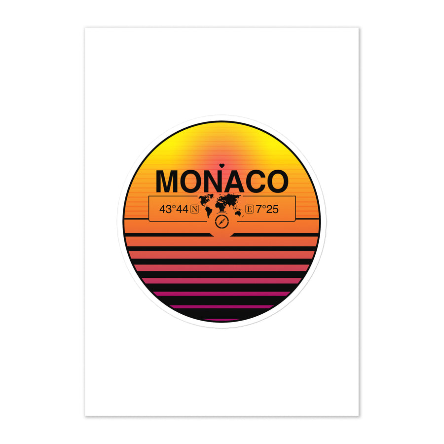 Travel Sticker Design with Retro Sunset Styling