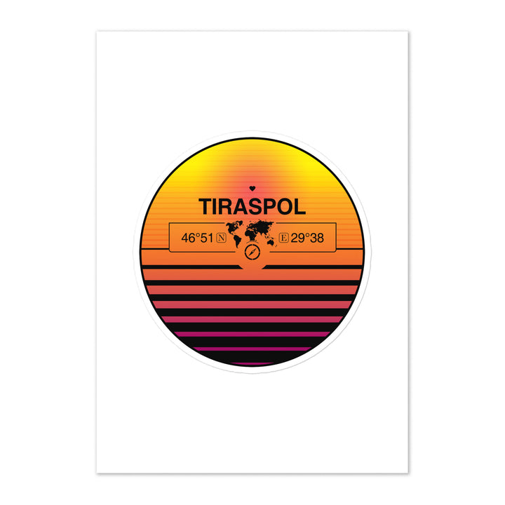 Travel Sticker Design with Retro Sunset Styling