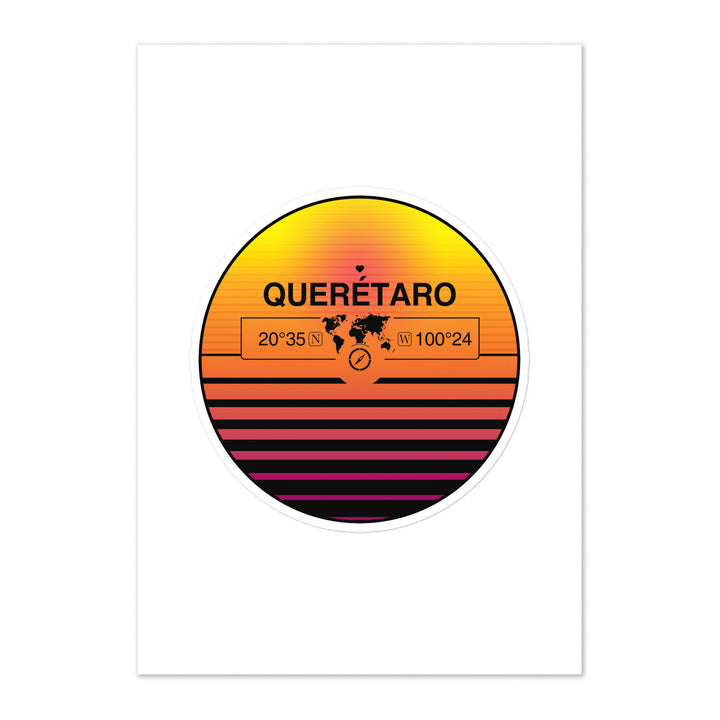 Travel Sticker Design with Retro Sunset Styling