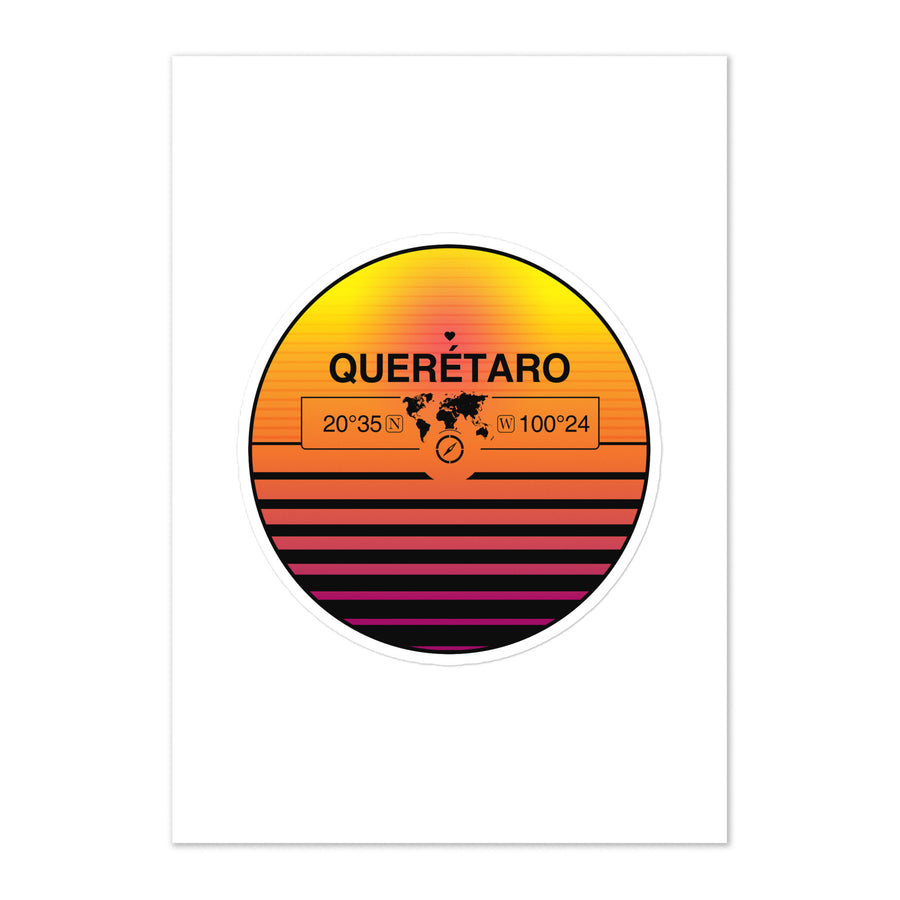 Travel Sticker Design with Retro Sunset Styling