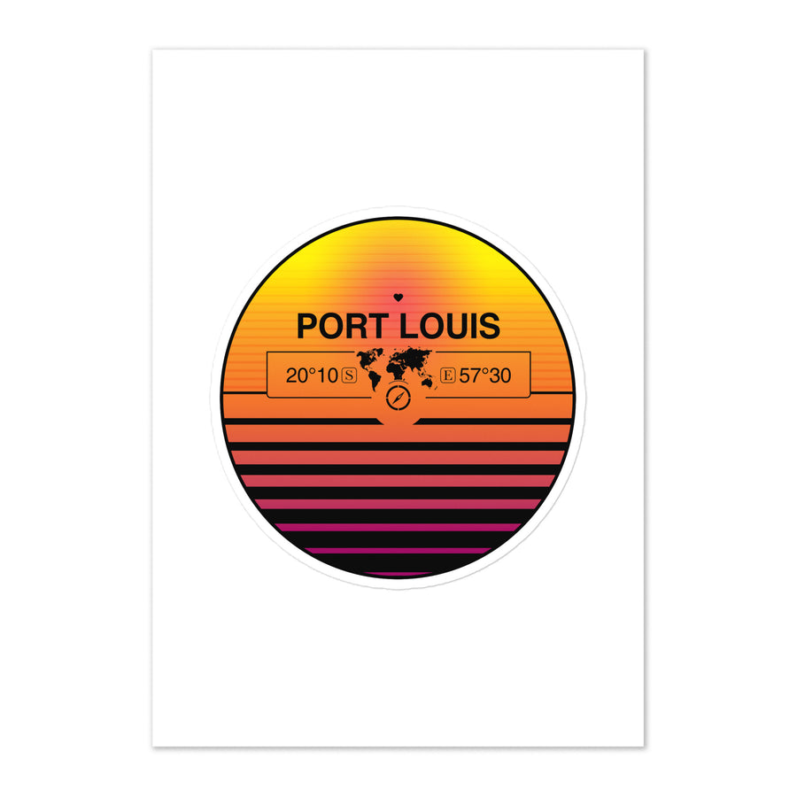 Travel Sticker Design with Retro Sunset Styling
