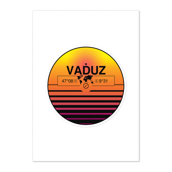 Travel Sticker Design with Retro Sunset Styling