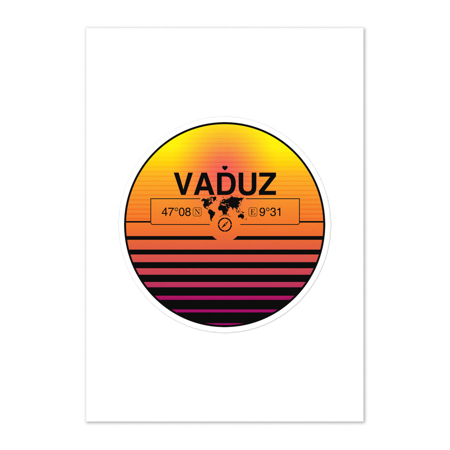Travel Sticker Design with Retro Sunset Styling