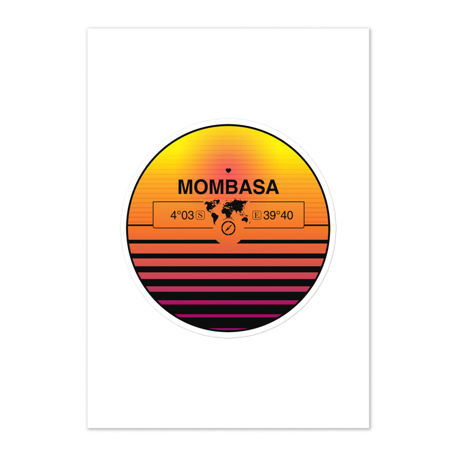 Travel Sticker Design with Retro Sunset Styling