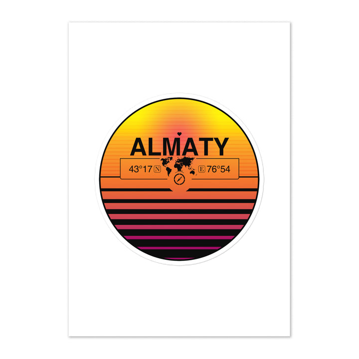 Travel Sticker Design with Retro Sunset Styling