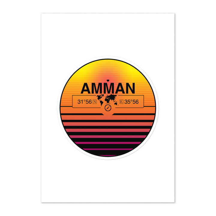 Travel Sticker Design with Retro Sunset Styling