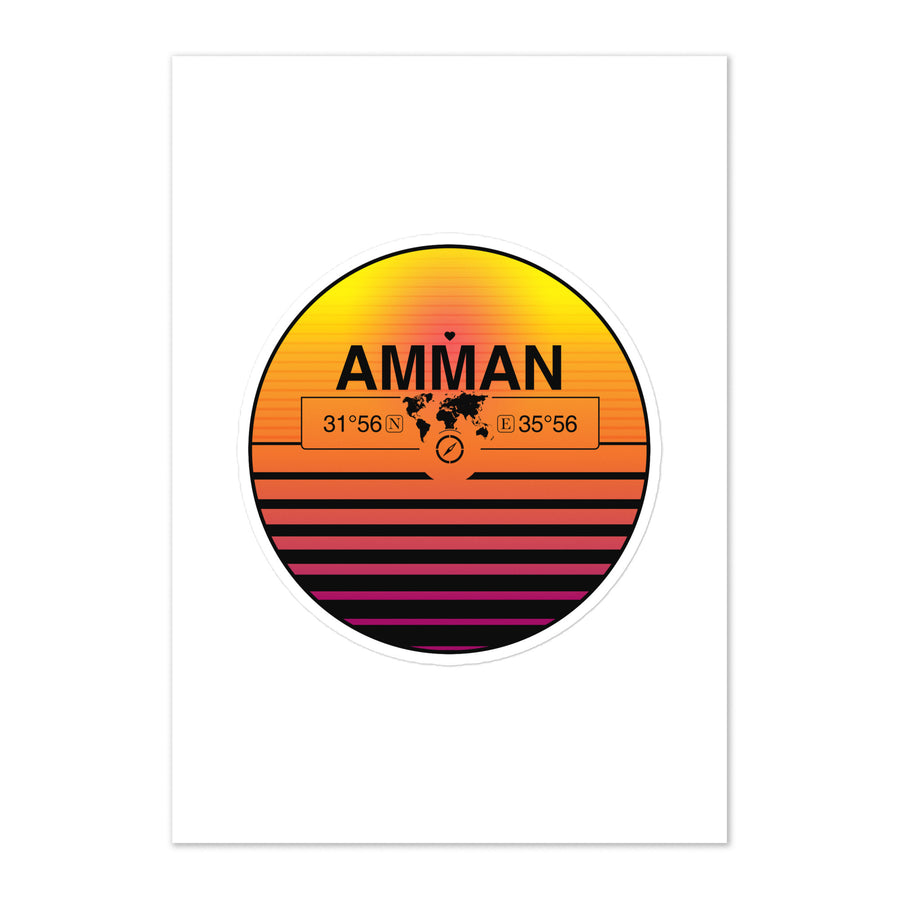 Travel Sticker Design with Retro Sunset Styling