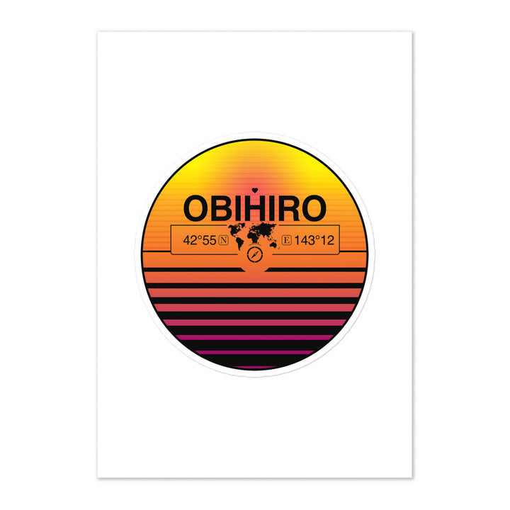 Travel Sticker Design with Retro Sunset Styling