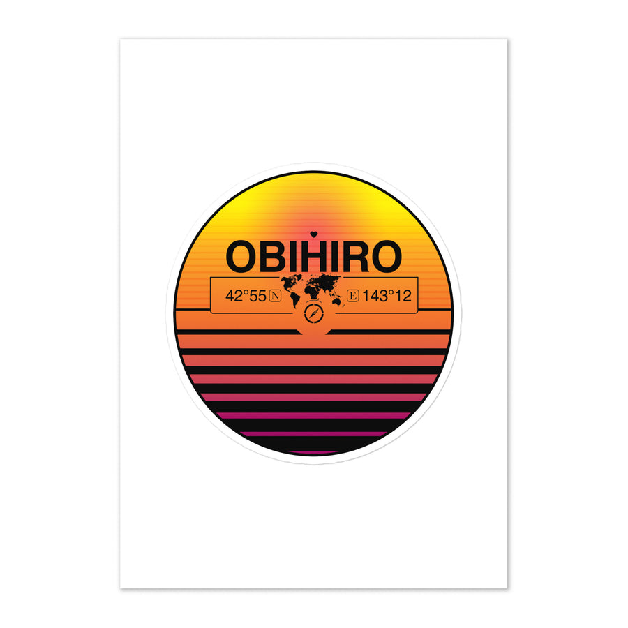 Travel Sticker Design with Retro Sunset Styling