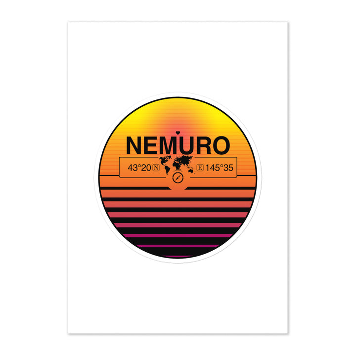 Travel Sticker Design with Retro Sunset Styling