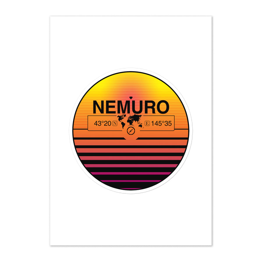 Travel Sticker Design with Retro Sunset Styling