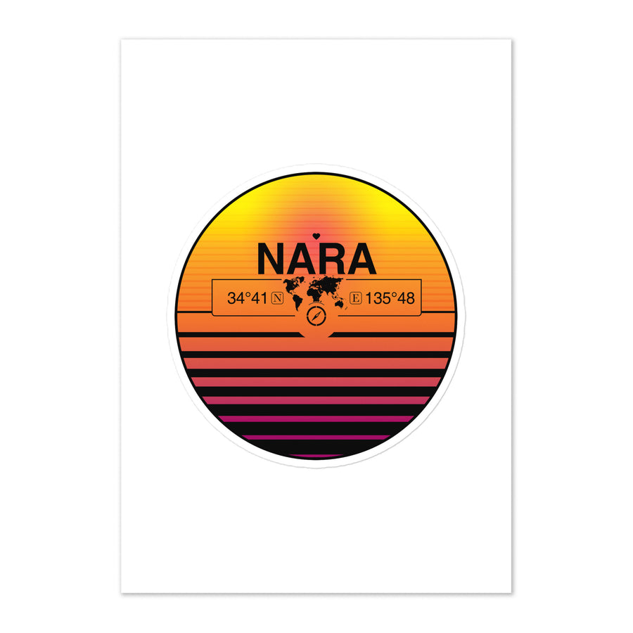 Travel Sticker Design with Retro Sunset Styling