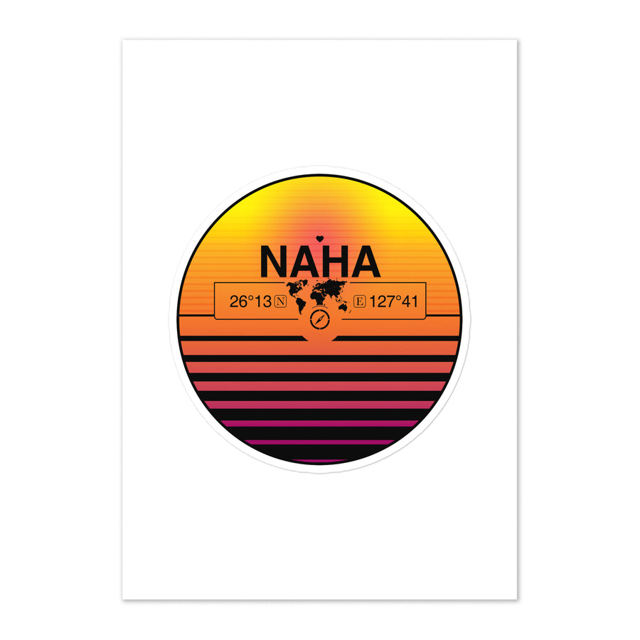 Travel Sticker Design with Retro Sunset Styling